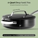 preview thumbnail 1 of 3, Gotham Steel Modern 4 Qt Ceramic Nonstick Saute Pan with Lid Black