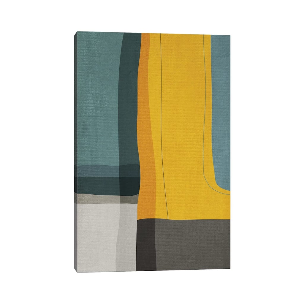 iCanvas "Mustard Teal Gray Mcm Abstract I" by EmcDesignLab Canvas Print