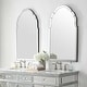 preview thumbnail 3 of 4, Curved Beveled Wall Arch Mirror - 40" - Silver