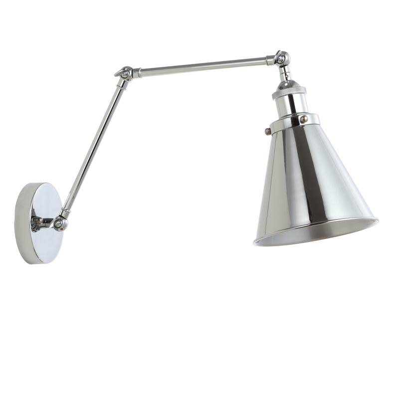 Elliot 7" Adjustable Arm Metal LED Wall Sconce, Chrome by JONATHAN Y