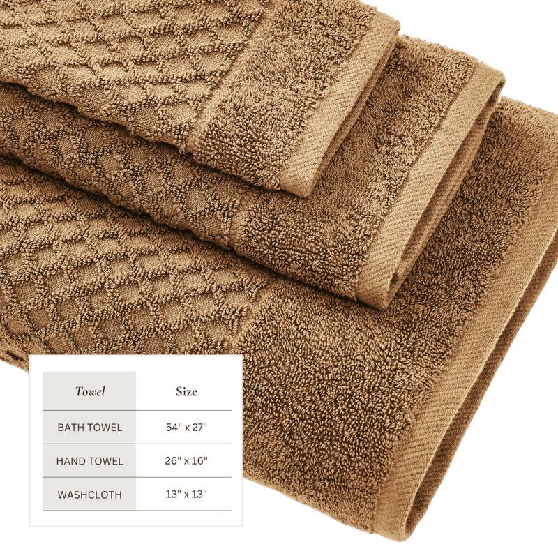 Linery & Co. Cotton Diamond Waffle Texture Bath Towels