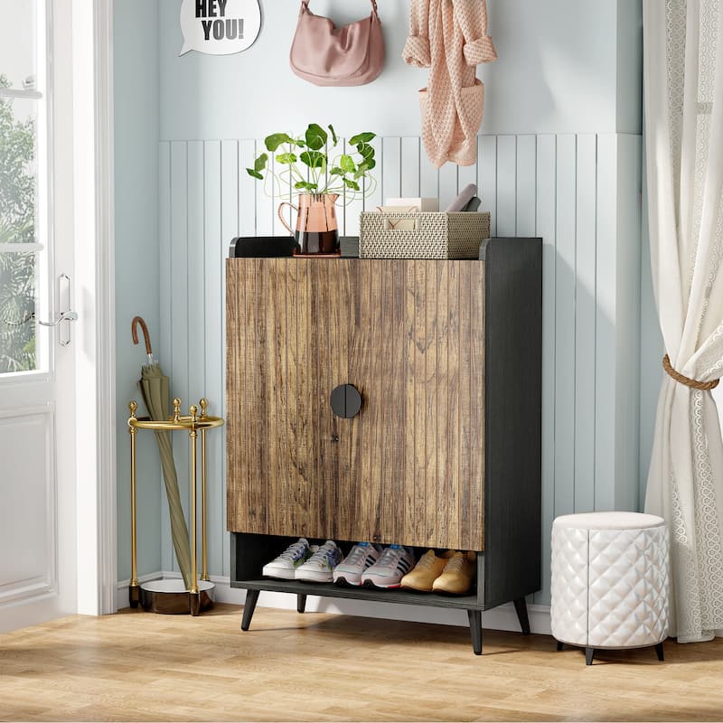 7-tier Shoe Storage Cabinet with Doors, Shoe Organizer Rack for Entryway, Bedroom, Living Room