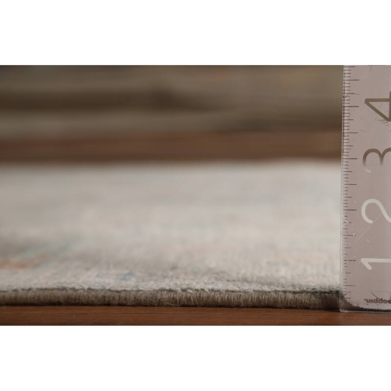 Hand Knotted Oriental 100% Wool Carpet Transitional All-Over Greys & Charcoal Oushak Area Rug - 6' 10'' X 5' 0''