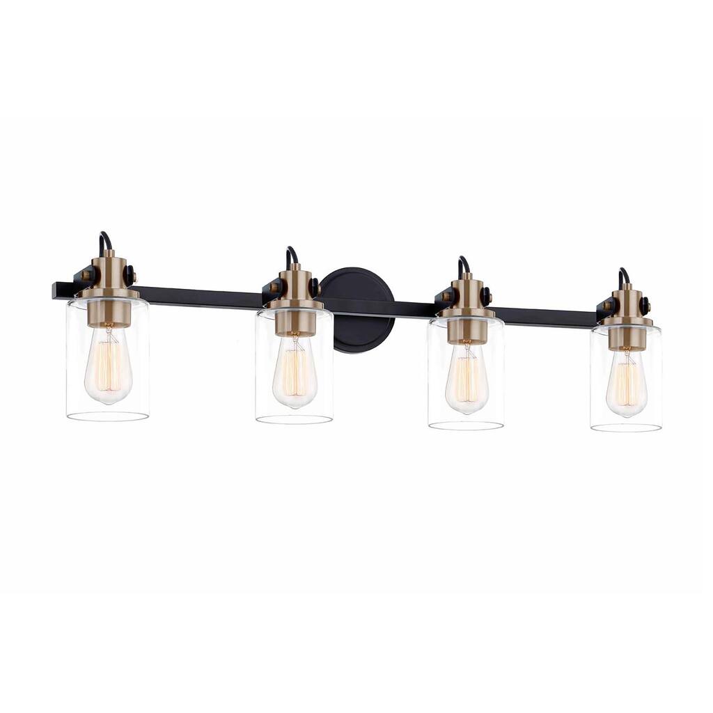 Justice Design Group Brooklyn 4-Light Bath Bar - Clear Glass