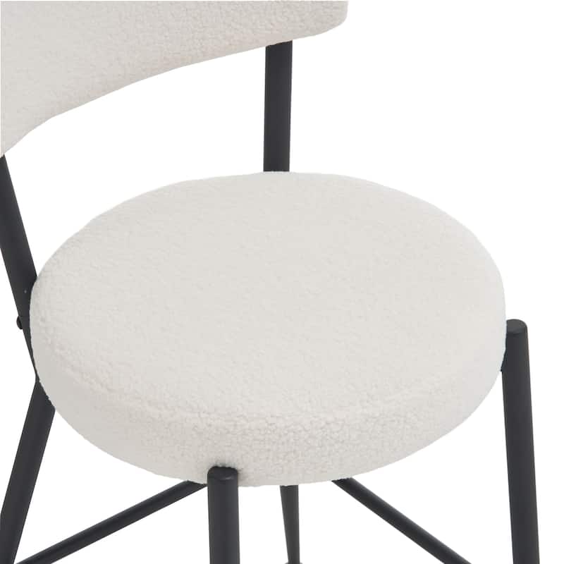 GDFStudio - Maddox Modern Metal Bar Stool with Teddy Fleece Upholstery