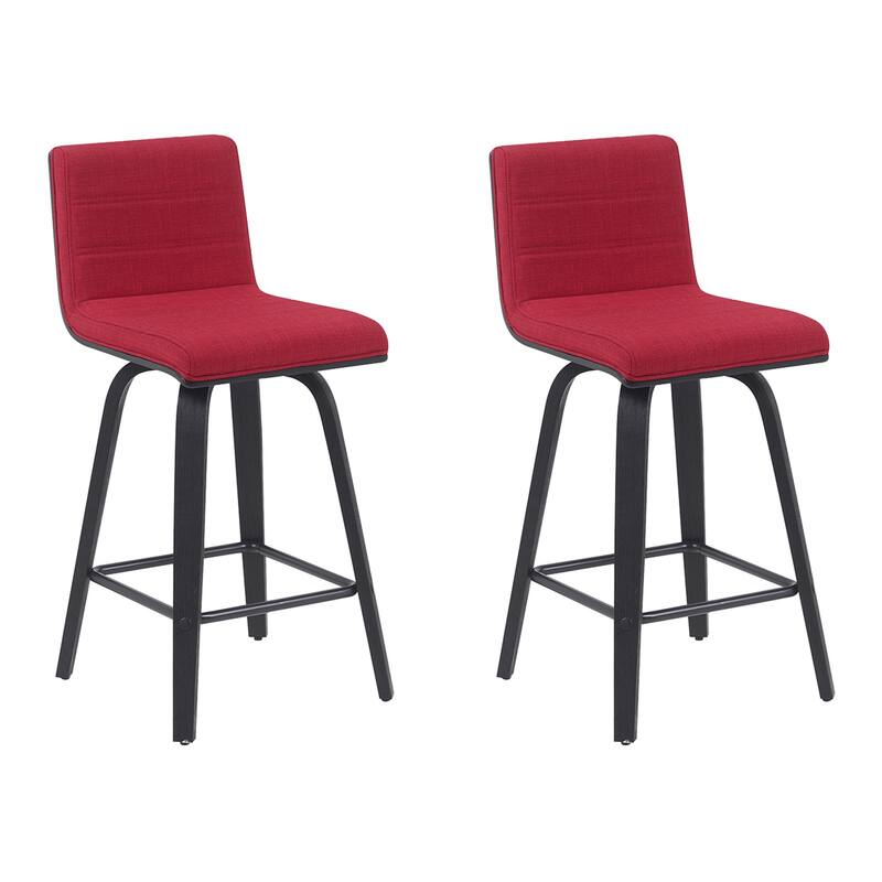 Skara Mid-Century Swivel Counter Stool, Upholstered Counter Height Chair with Bentwood Legs