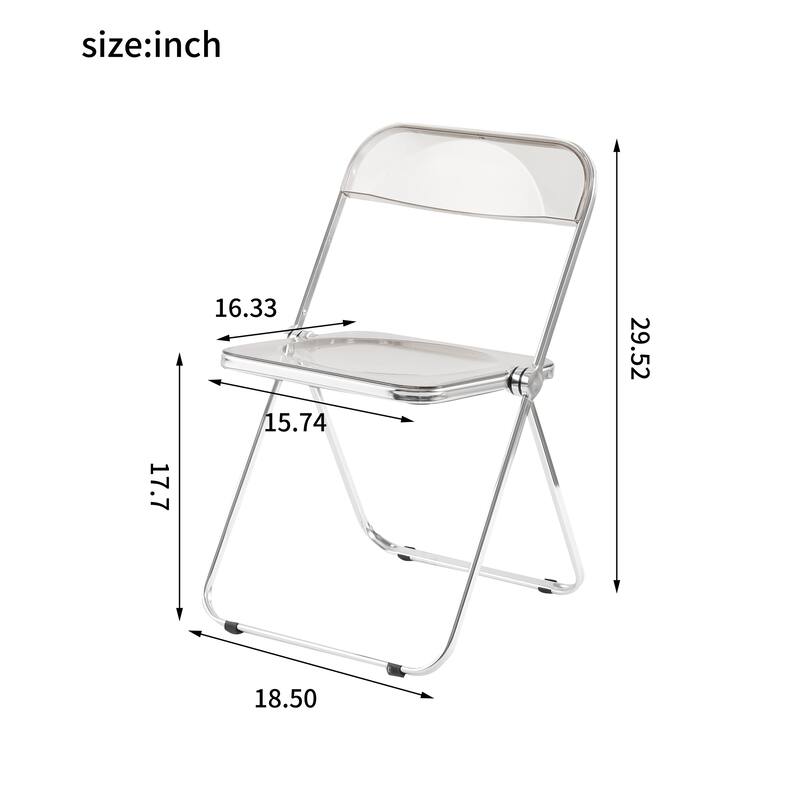 Folding Chair Transparent Chairs-Ghost Stackable