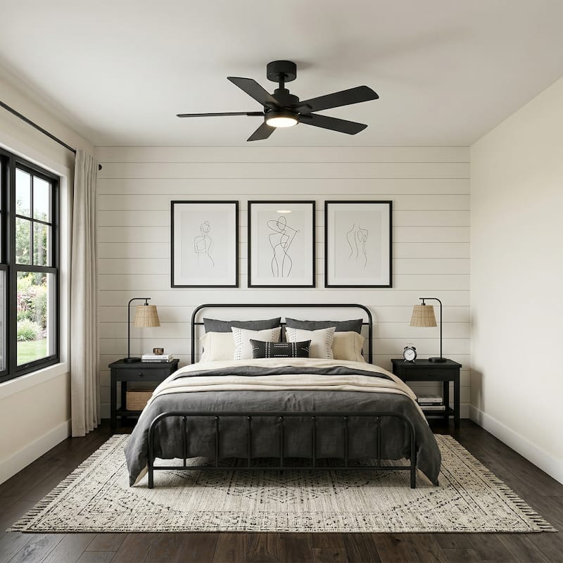 42/48/52/56/60/65-IN LED Ceiling Fan with Light Kit and Remote(5/6/7/8-Blade)