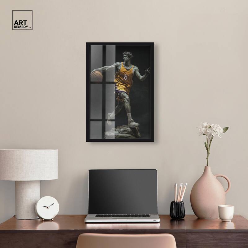 Basketball Yellow Uniform Shadowbox by Art Remedy
