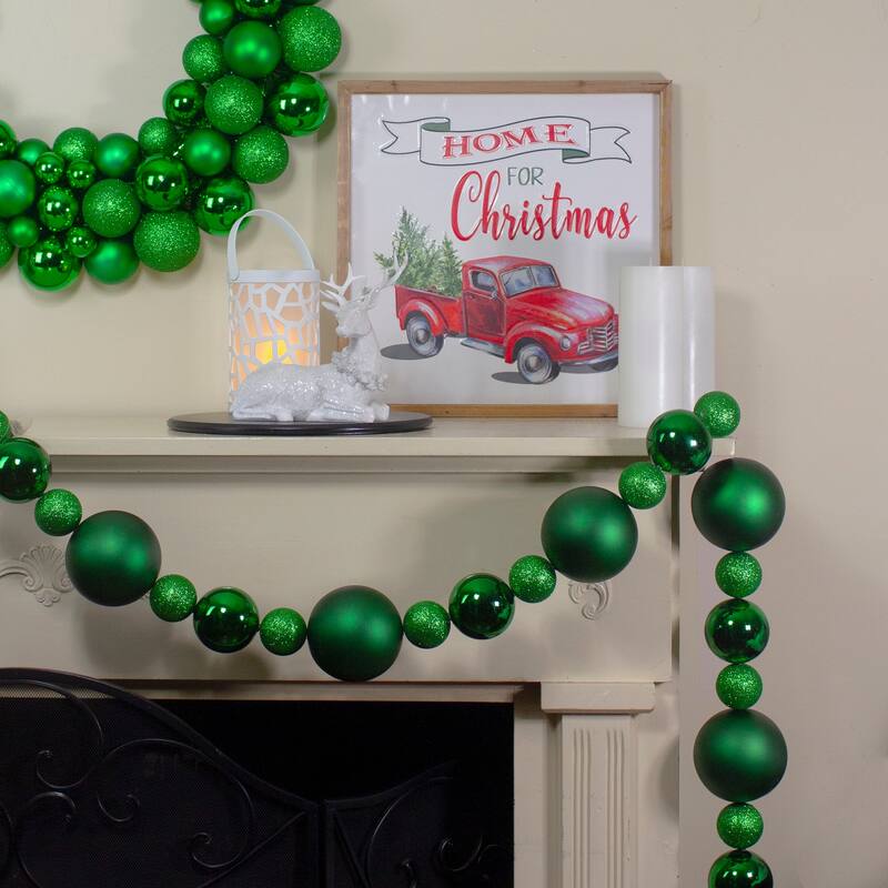 6' Shatterproof Ball Artificial Christmas Garland - Unlit