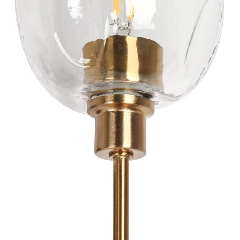 Denan Modern Glam Black Gold 3-Lights Bathroom Vanity Lights Bedroom Wall Sconces with Textured Glass