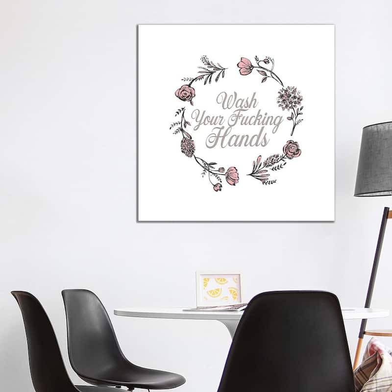 iCanvas "Wash Your F-cking Hands" by Fanitsa Petrou Canvas Print - 37x37x1.5