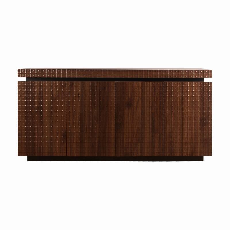 Modern 58.3" Sideboard Buffet Cabinet with Easy Clean Durable Storage and Anti-Collision Design for Your Home
