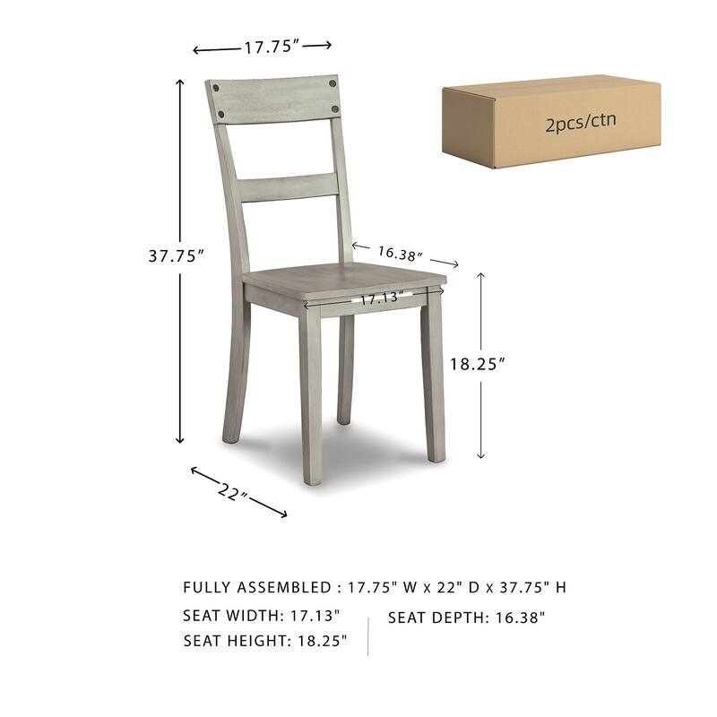 Loratti Rustic Grey Wash Dining Room Chair (Set of 2)