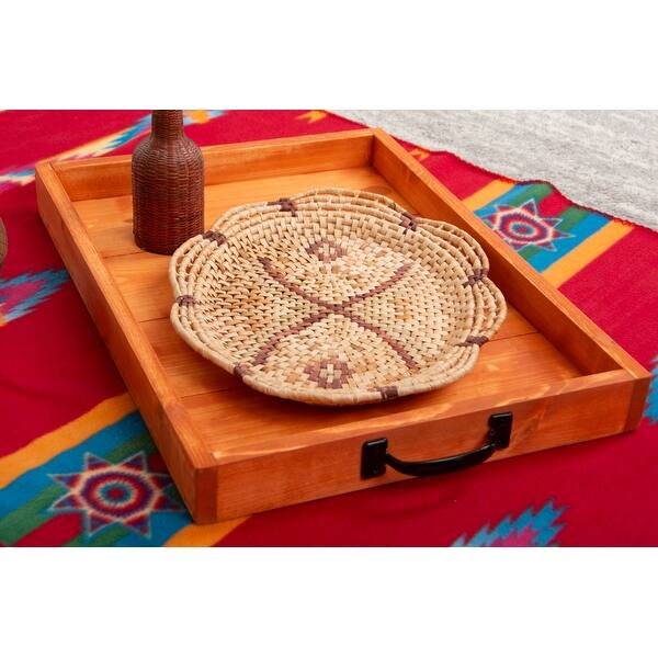 slide 1 of 3, Wooden SouthWest Tray with Handle