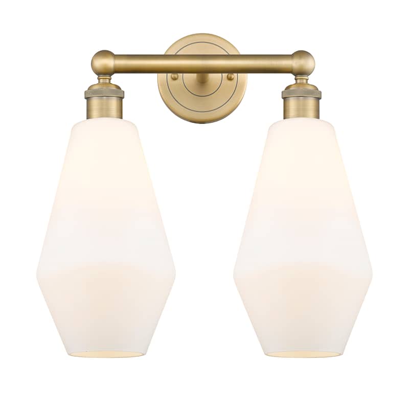 Innovations Lighting Cindyrella - 2 Light 16" Bath Vanity Light - Brushed Brass/Cased Matte White