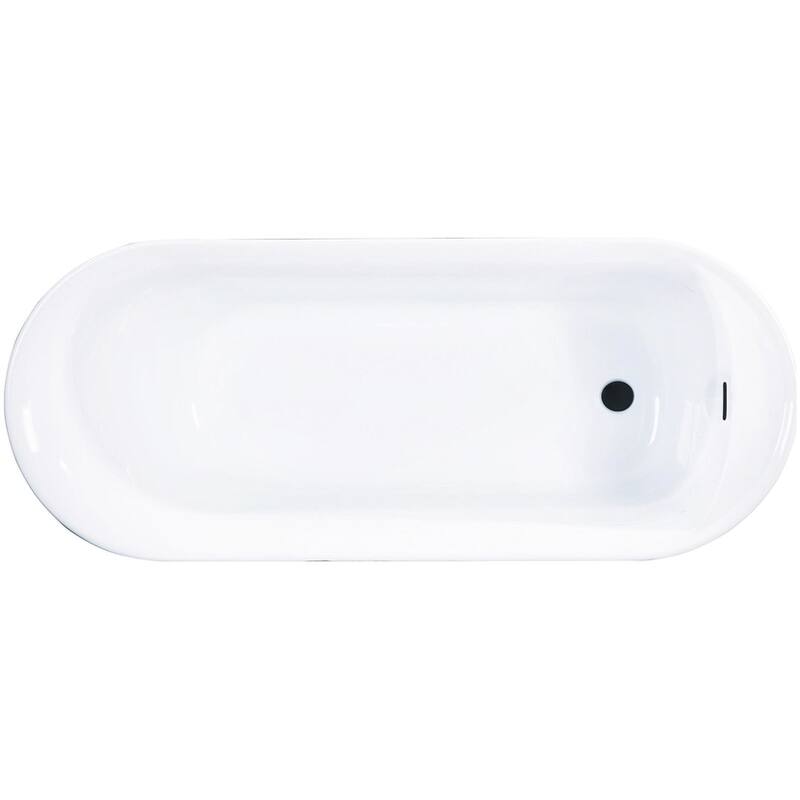 Kingston Brass VTDR662723C31 Aqua Eden 66" Free Standing Acrylic - White / Matte Black
