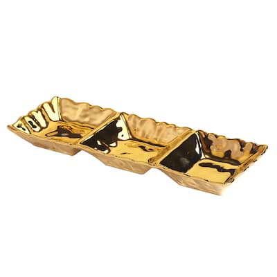 Certified International Gold Coast 3 Section Tray 15" X 5.5" - 15" X 5.5"