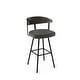 preview thumbnail 33 of 37, Amisco Quinton Swivel Counter and Bar Stool Charcoal Grey Polyester / Black Metal - Bar height