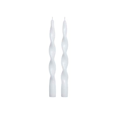 Lumière Twist Formal Taper Candles, Set of 12 - Holiday Table Décor