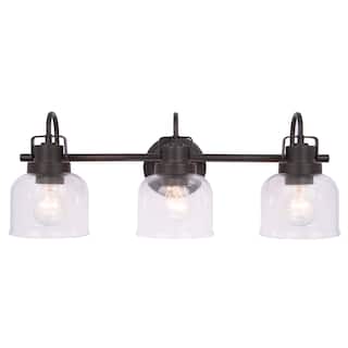 24" Wide Black 3-Light Dimmable Bathroom Vanity Light Wall Sconce