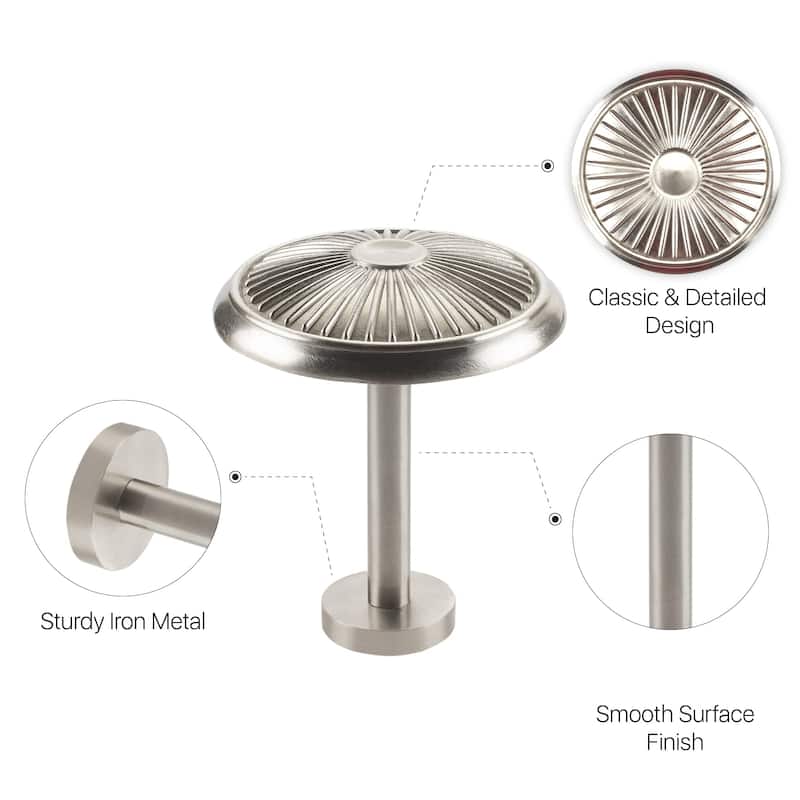 Deco Window 2 Pcs Curtain Holdback Wall Mounted Metal Drapery Disc Hook for Curtains, Sheer, and Blackout Panels. - 4.75"