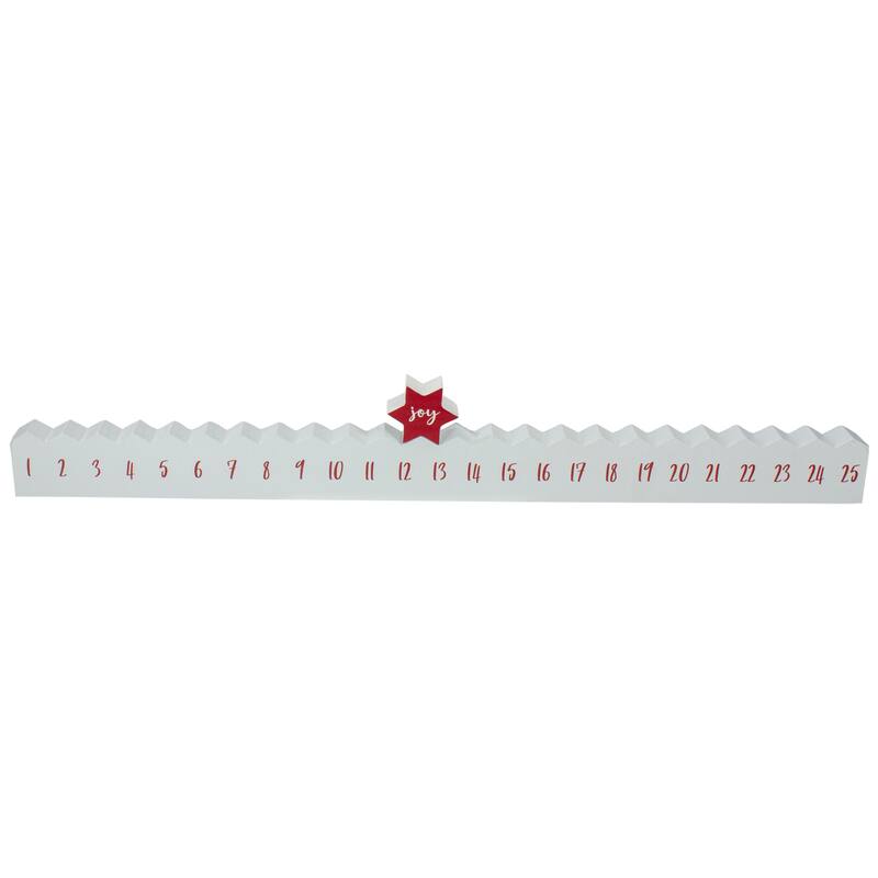 24" Red and White "Joy" Christmas Countdown Advent Calendar - Red and White