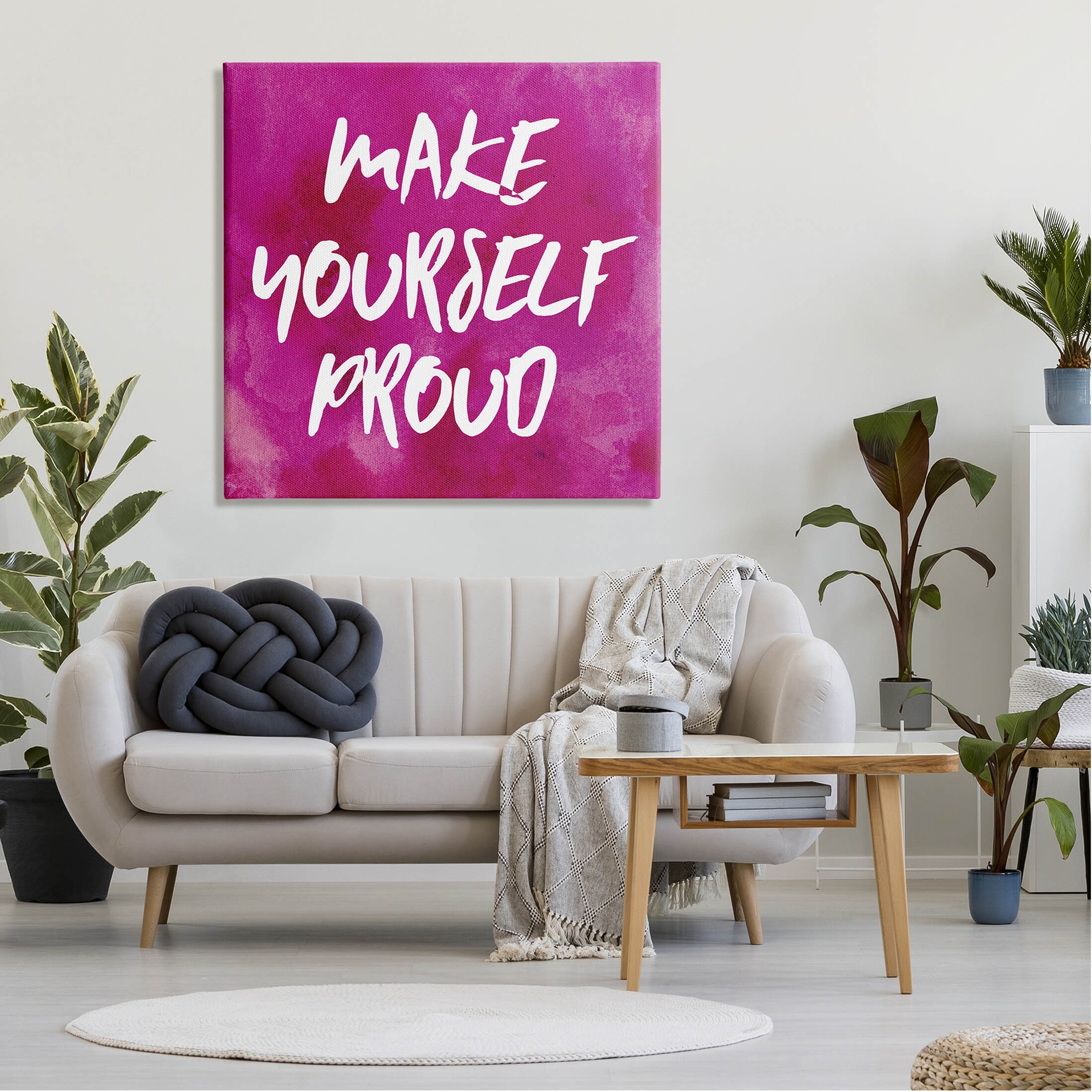 Stupell Bold Make Yourself Proud Phrase Canvas Wall Art by Natalie