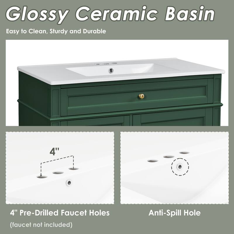 Modern Bathroom Vanity with 2 Drawers and a Tip-out Drawer