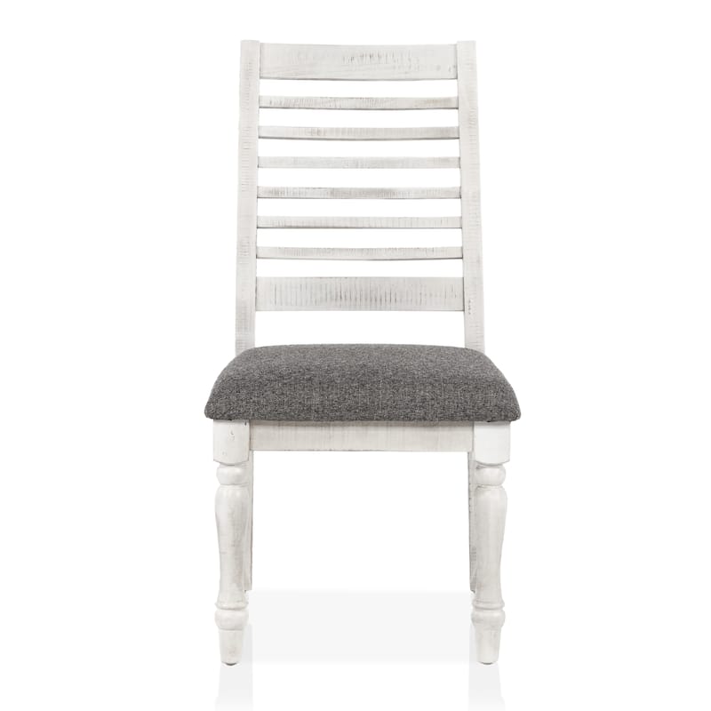 Ionessa Rustic Farmhouse White Ladderback Dining Chairs (Set of 2) by Furniture of America