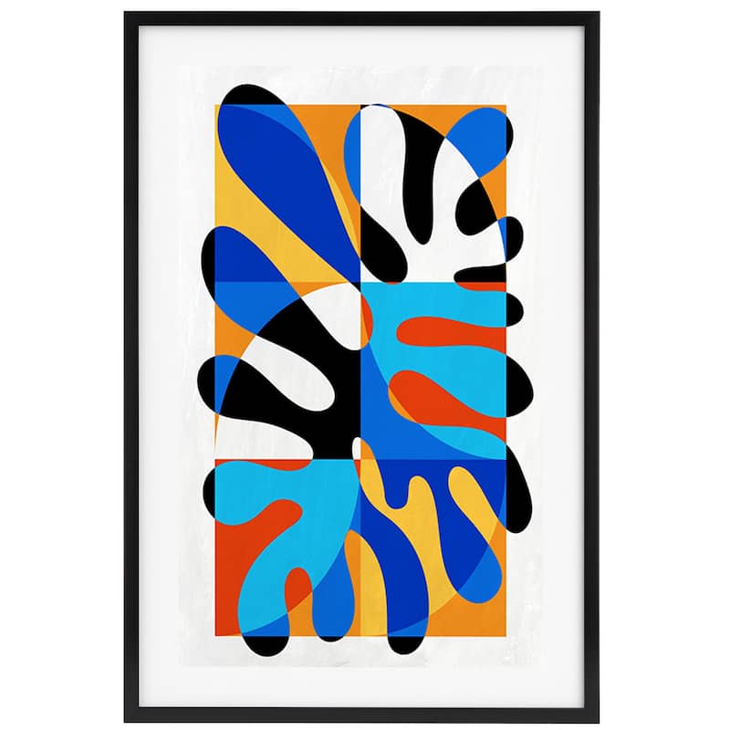 SAFAVIEH Faiza Spunky Splat Hand Painting, 24 x 36, Framed Wall Art - Multicolor