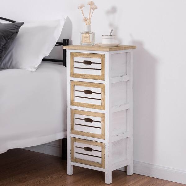 Shop Costway 2pcs Wooden Chest Bedside Table Nightstand Cabinet Side End On Sale Overstock 21225951