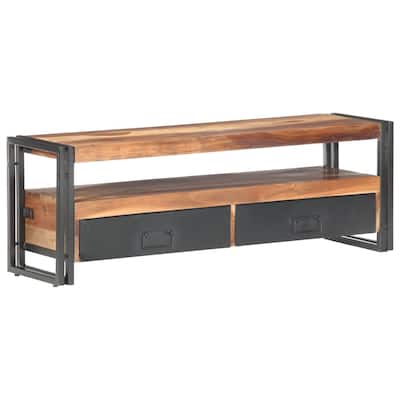 vidaXL TV Stand 47.2"x11.8"x15.7" Solid Wood with Finish