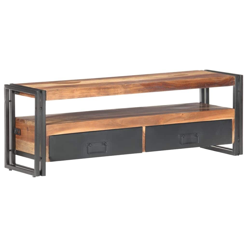 vidaXL TV Stand 47.2"x11.8"x15.7" Solid Wood with Finish