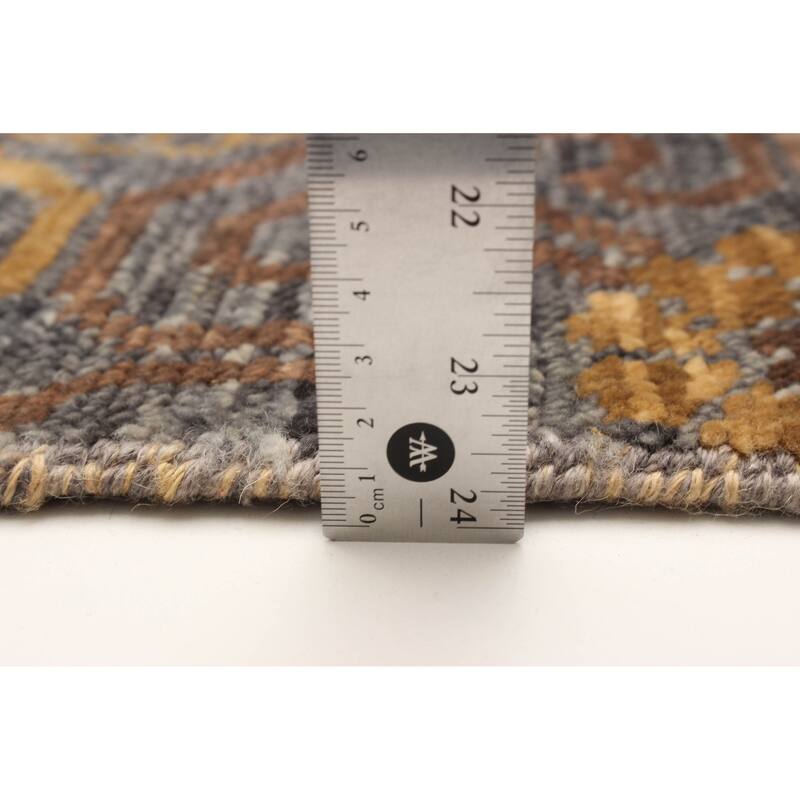ECARPETGALLERY Hand-knotted Mystique Dark Grey Wool Rug - 2'8 x 21'8