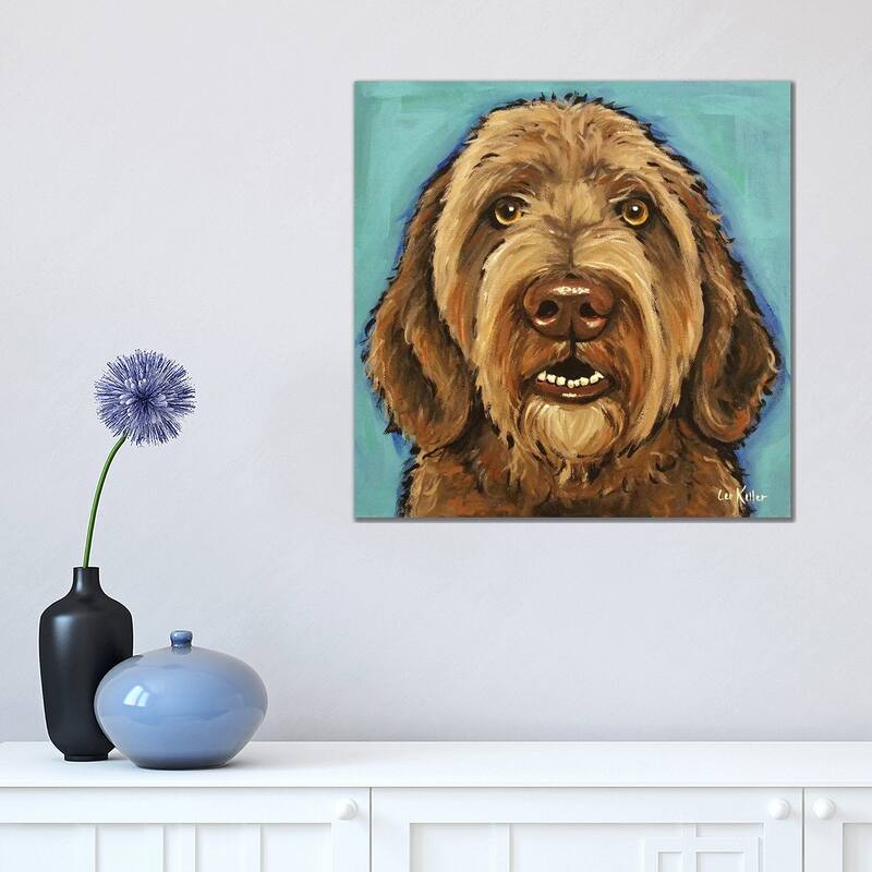 iCanvas "Chocolate Golden Doodle" by Hippie Hound Studios Canvas Print - 18x18x1.5