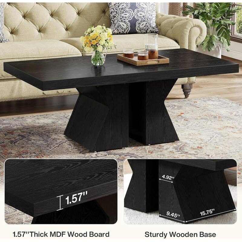 Farmhouse Wood Coffee Table for Living Room