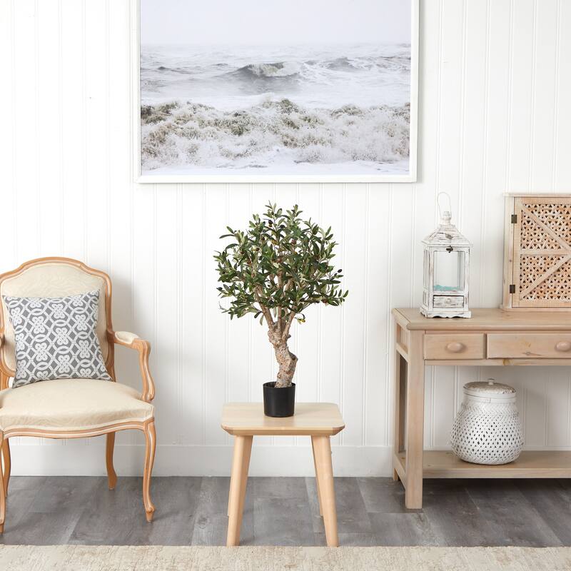 Olive Silk Tree - 2.5Ft Artificial Tree, Realistic Greenery, Indoor Accent, Low Maintenance Decor - 2.5ft.