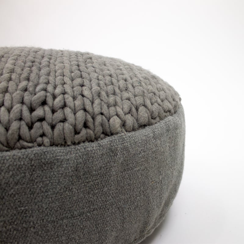 Jiti Indoor Braided Design Casual Lounging Pouf Ottoman Seating for Indoor Space.