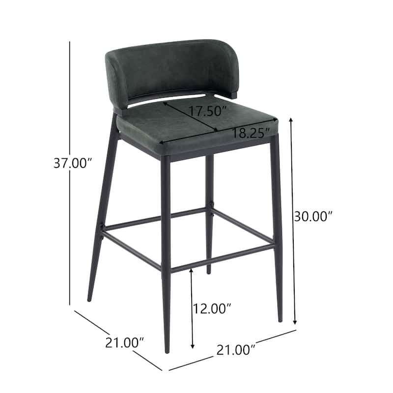 Christopher Knight Home - Mason Metal and Leathaire Barstool (Set of 2)