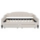 preview thumbnail 9 of 9, Full Size Upholstered Tufted Daybed with 2 Storage Drawers, Children Room Guest Room Sofa Bed Wood Slats Support, Beige