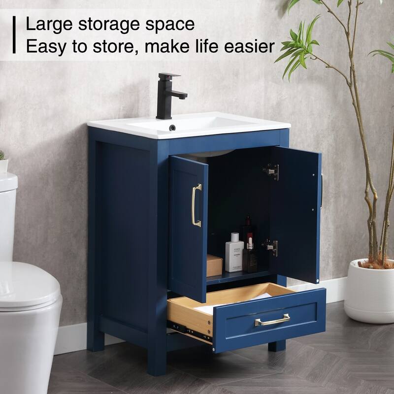 Bathroom Vanity Set W/Drop in Sink Faucet Cabinet Combo