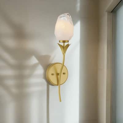Acroma 1-Light Glass Shaded Dimmable Wall Sconce Ul Listed