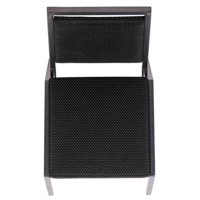 2 Pack Square Back Stacking Banquet Chair with Silvervein Frame