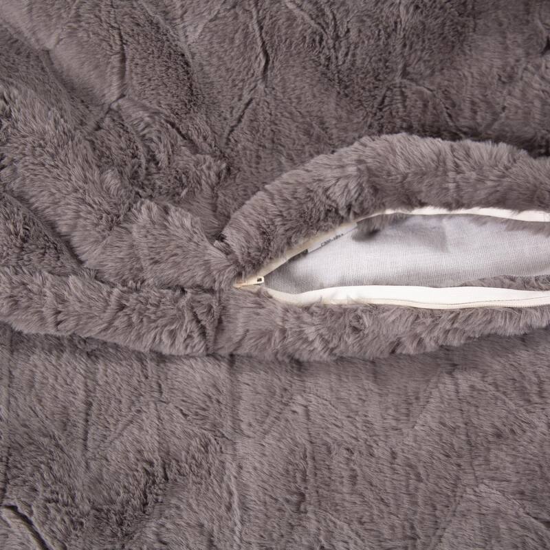 Allan Andrews Scroll Puff Rocker with Titanium Frame, Angora Collection