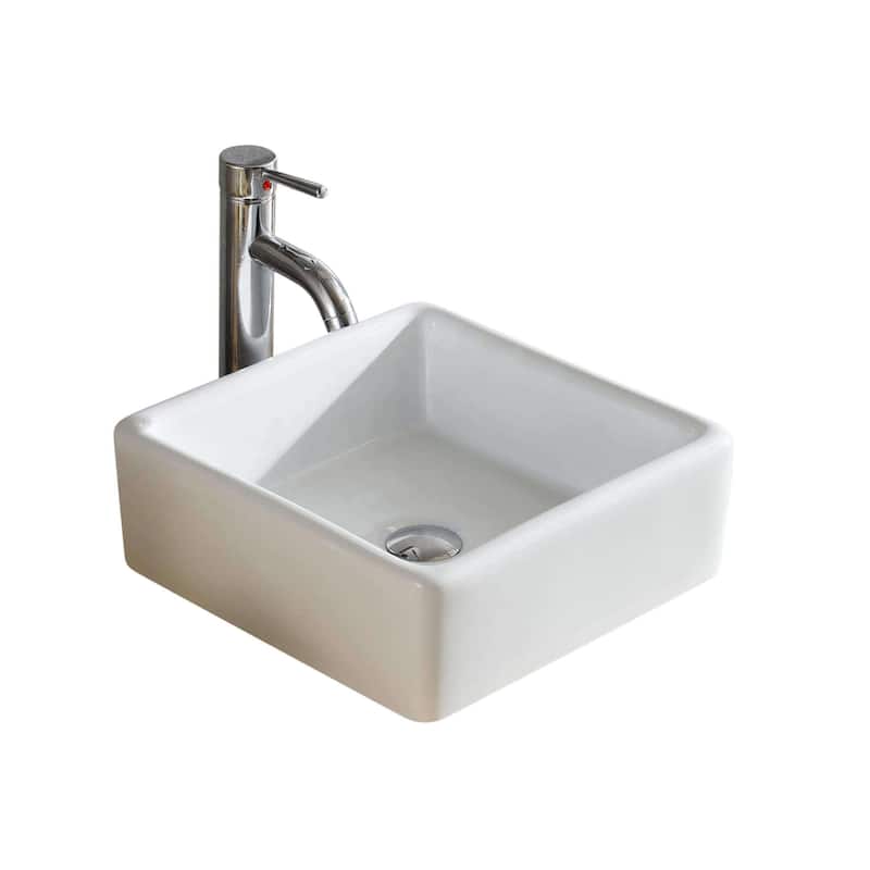 Fine Fixtures White Vitreous China Square Vessel Sink