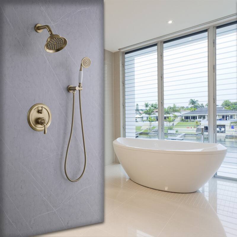 Bathroom Concealed Two Handles Two-Function Shower Set With Rough In Valve