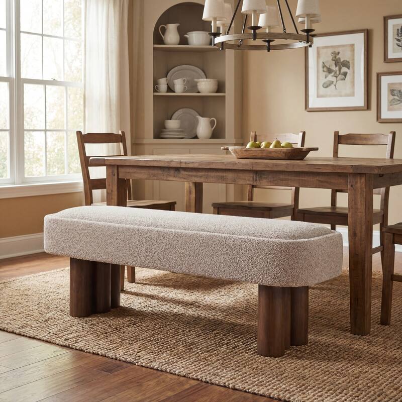 Christopher Knight Home - Modern Upholstered Dining Bench with Padded Seating