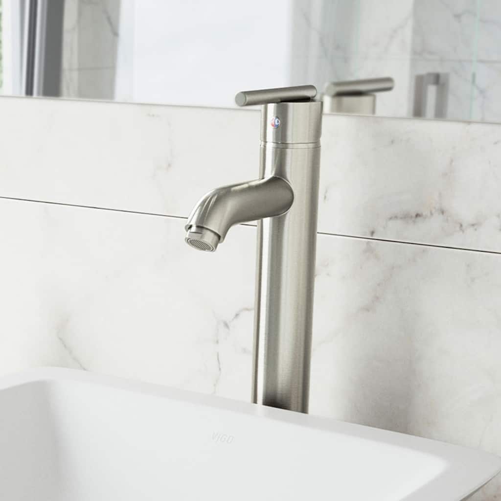 VIGO Seville Brushed Nickel Vessel Bathroom Faucet