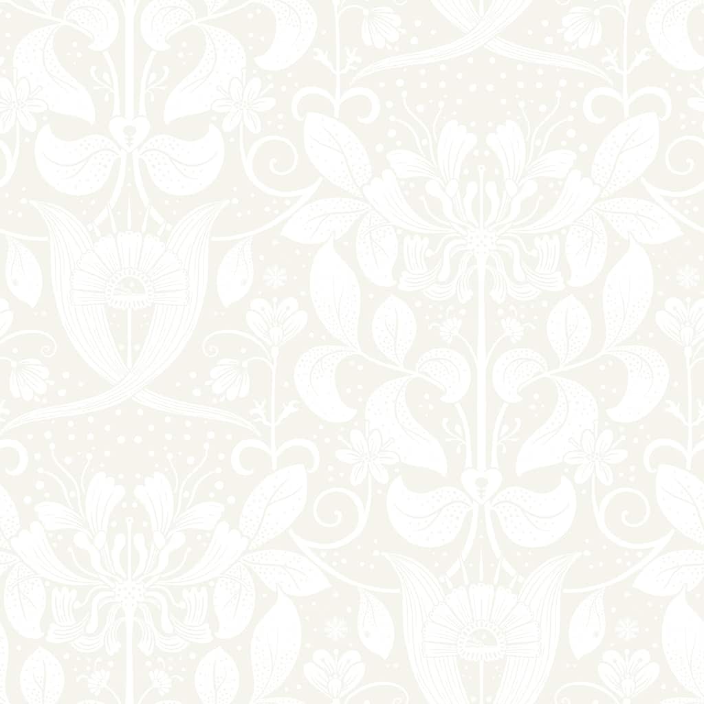 A-Street Prints Berit Bone Floral Crest Wallpaper